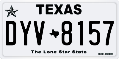 TX license plate DYV8157