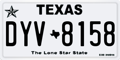 TX license plate DYV8158