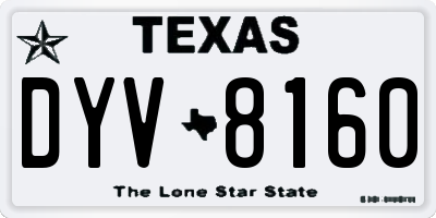 TX license plate DYV8160