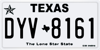 TX license plate DYV8161