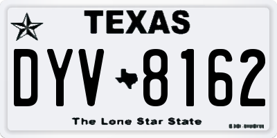TX license plate DYV8162