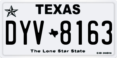 TX license plate DYV8163