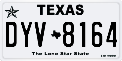 TX license plate DYV8164