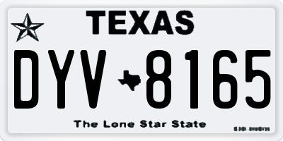 TX license plate DYV8165