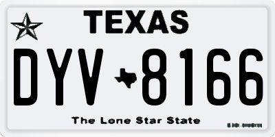 TX license plate DYV8166