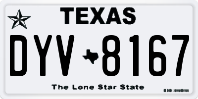 TX license plate DYV8167