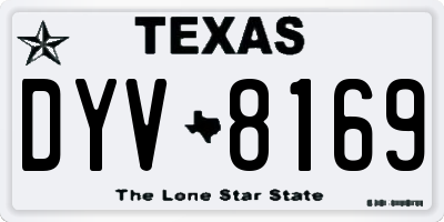 TX license plate DYV8169