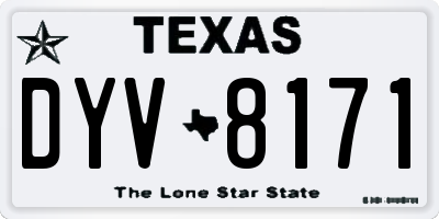 TX license plate DYV8171