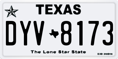 TX license plate DYV8173