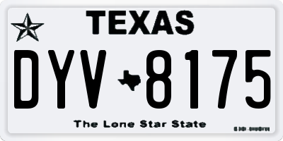 TX license plate DYV8175