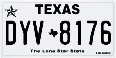 TX license plate DYV8176