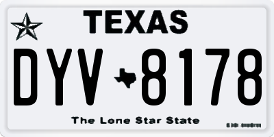 TX license plate DYV8178