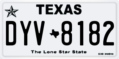 TX license plate DYV8182