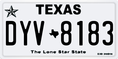 TX license plate DYV8183