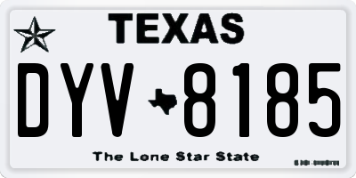 TX license plate DYV8185