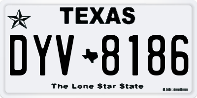 TX license plate DYV8186