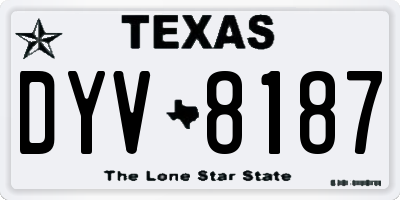TX license plate DYV8187