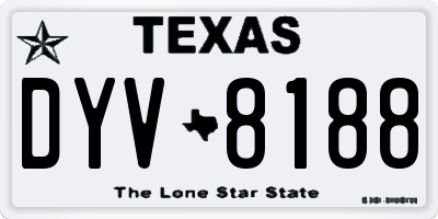TX license plate DYV8188