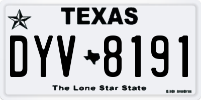 TX license plate DYV8191
