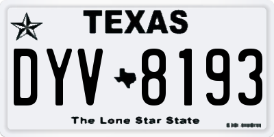 TX license plate DYV8193