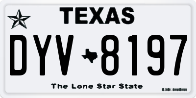 TX license plate DYV8197