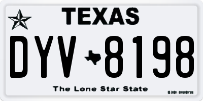 TX license plate DYV8198
