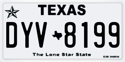 TX license plate DYV8199