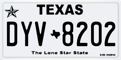 TX license plate DYV8202