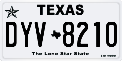 TX license plate DYV8210