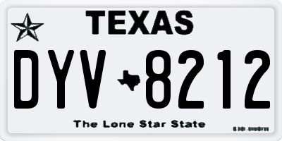 TX license plate DYV8212