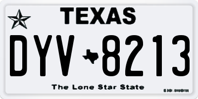 TX license plate DYV8213