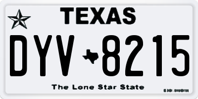 TX license plate DYV8215