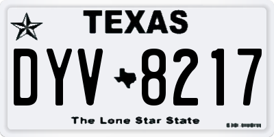 TX license plate DYV8217