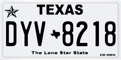 TX license plate DYV8218