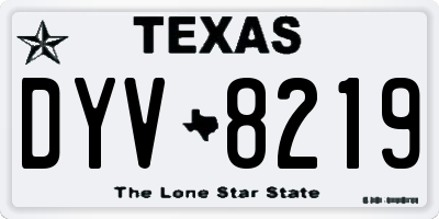 TX license plate DYV8219