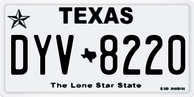 TX license plate DYV8220