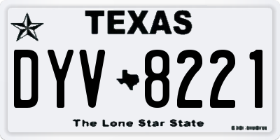 TX license plate DYV8221