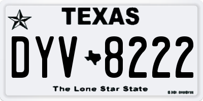 TX license plate DYV8222