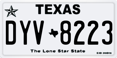 TX license plate DYV8223
