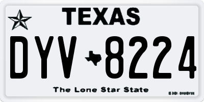 TX license plate DYV8224