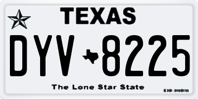 TX license plate DYV8225