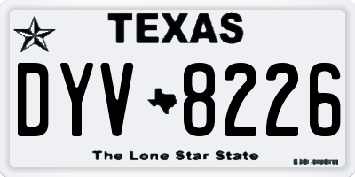 TX license plate DYV8226