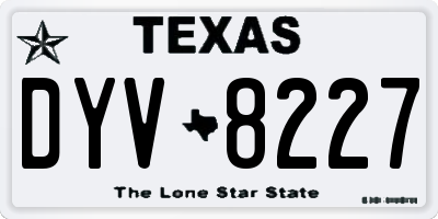 TX license plate DYV8227