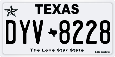 TX license plate DYV8228