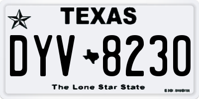 TX license plate DYV8230