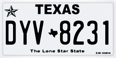 TX license plate DYV8231