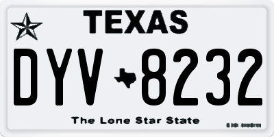 TX license plate DYV8232