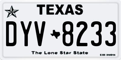 TX license plate DYV8233