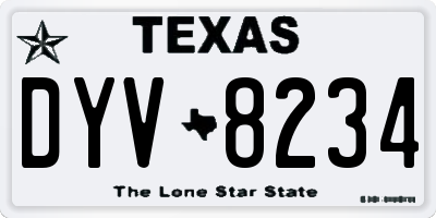 TX license plate DYV8234