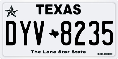 TX license plate DYV8235